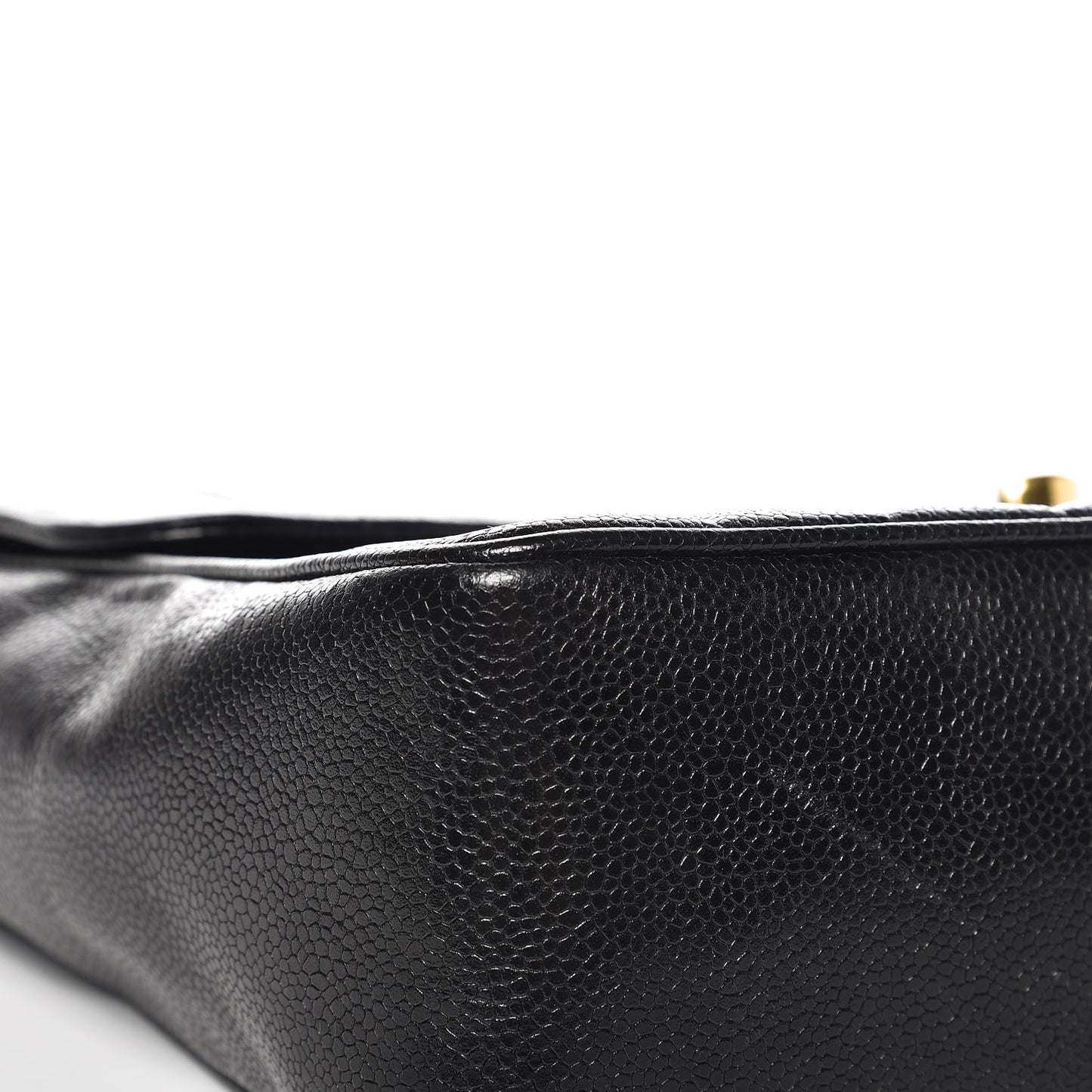 Caviar Vertical Quilted Jumbo Single Flap Black