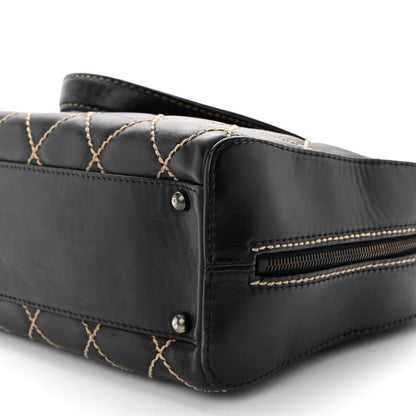Chanel Calfskin Contrast Stitch Surpique Bowler Dark Brown 9 of 9