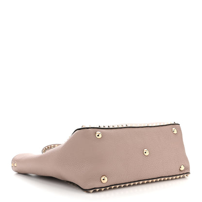 Valentino Garavani Pebbled Calfskin Medium Rockstud Tote Poudre 4 of 9