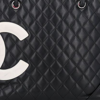 Chanel Calfskin Quilted Large Cambon Tote Black White 8 of 10