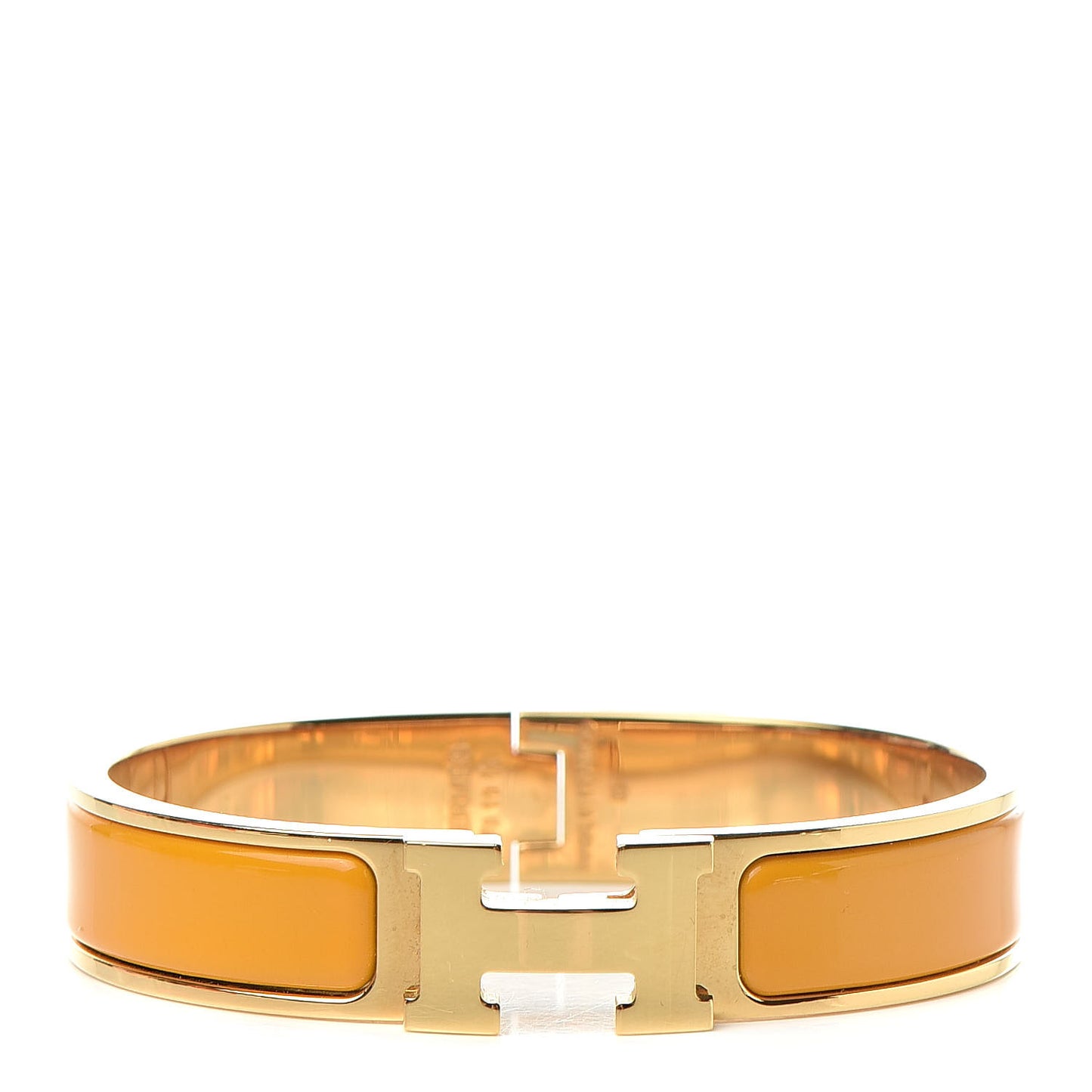 Enamel Narrow Clic Clac H Bracelet PM Jaune Madras