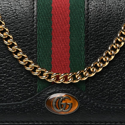 Gucci Textured Calfskin Web Ophidia Wallet On Chain Black 8 of 10