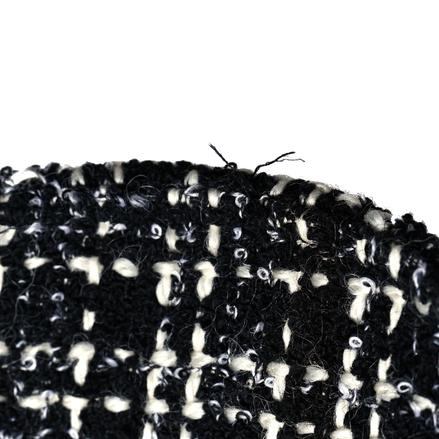 Wool Tweed Embroidered Baseball Cap 57 Black