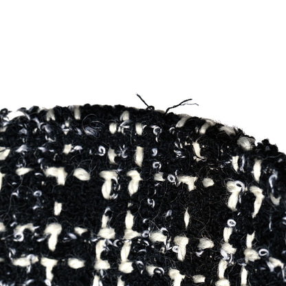 Saint Laurent Wool Tweed Embroidered Baseball Cap 57 Black 9 of 9