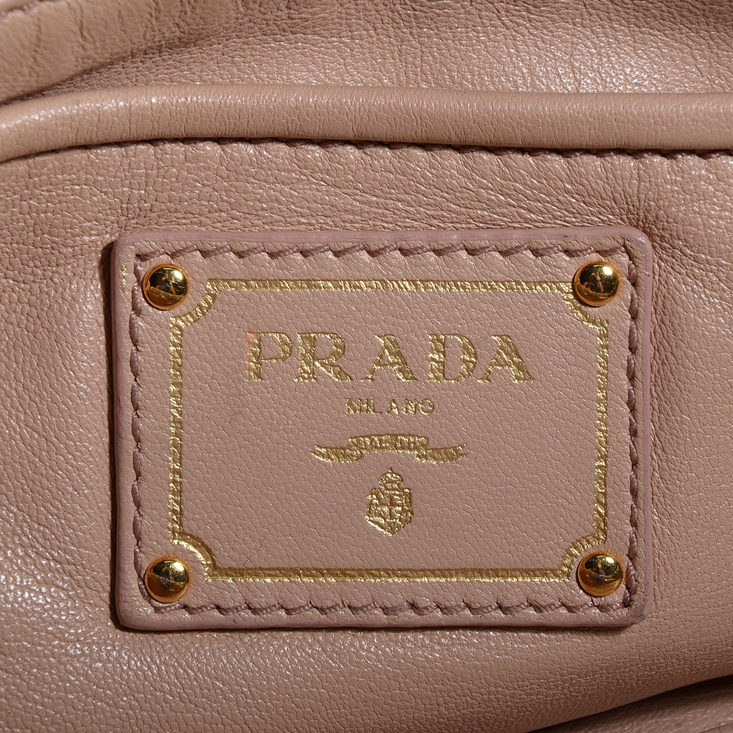 Prada Nappa Gaufre Ruched Clutch Pomice 6 of 10