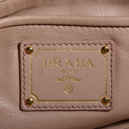 Prada Nappa Gaufre Ruched Clutch Pomice 6 of 10