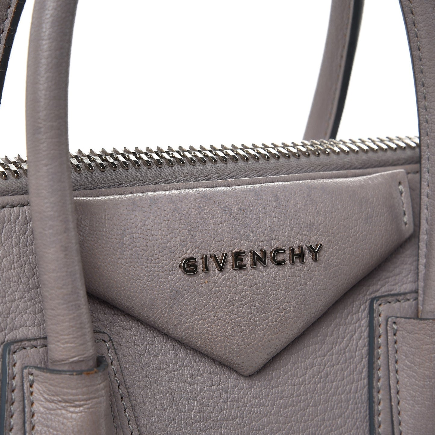 Sugar Goatskin Small Antigona Pearl Grey