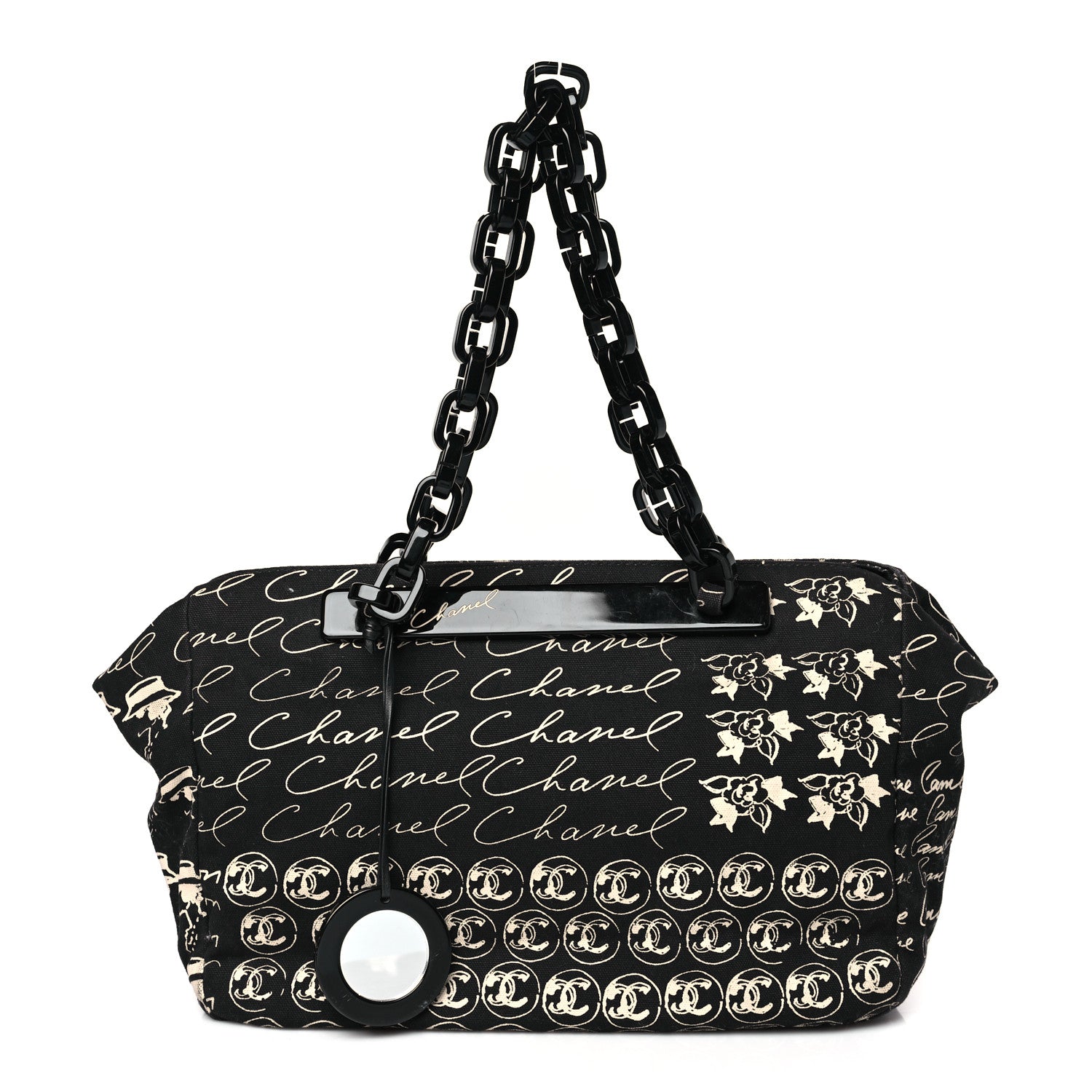 Chanel Canvas Camellia Flower Tote Black 1 of 9