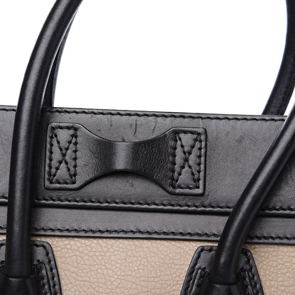 Celine Elephant Calfskin Suede Micro Tri-Color Luggage Sand 12 of 14