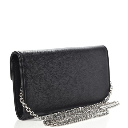 MCM Grained Calfskin Large Patricia Wallet On Chain Black 3 of 10