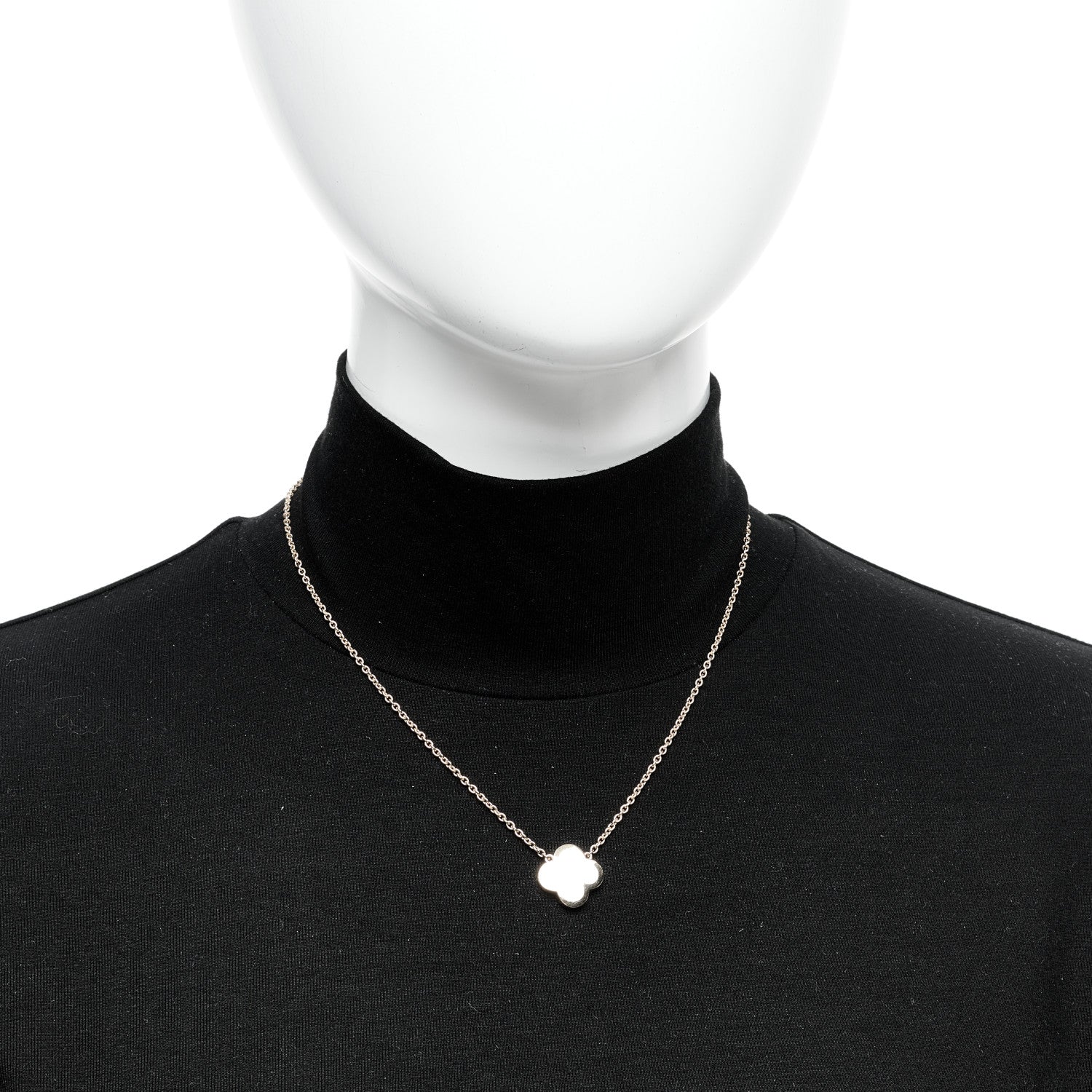Van Cleef & Arpels 18K Yellow Gold Mother of Pearl Pure Alhambra Pendant Necklace 2 of 7