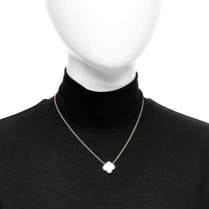 Van Cleef & Arpels 18K Yellow Gold Mother of Pearl Pure Alhambra Pendant Necklace 2 of 7
