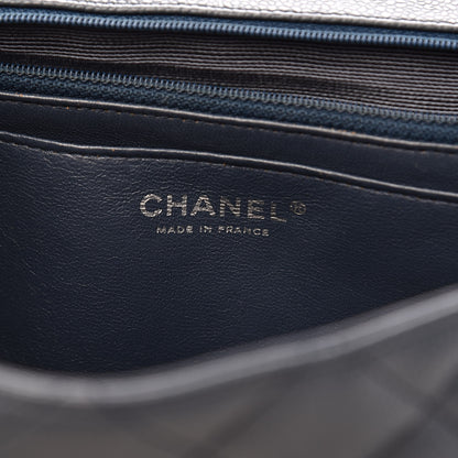 Chanel Caviar Quilted Jumbo Single Flap Dark Blue 6 of 18