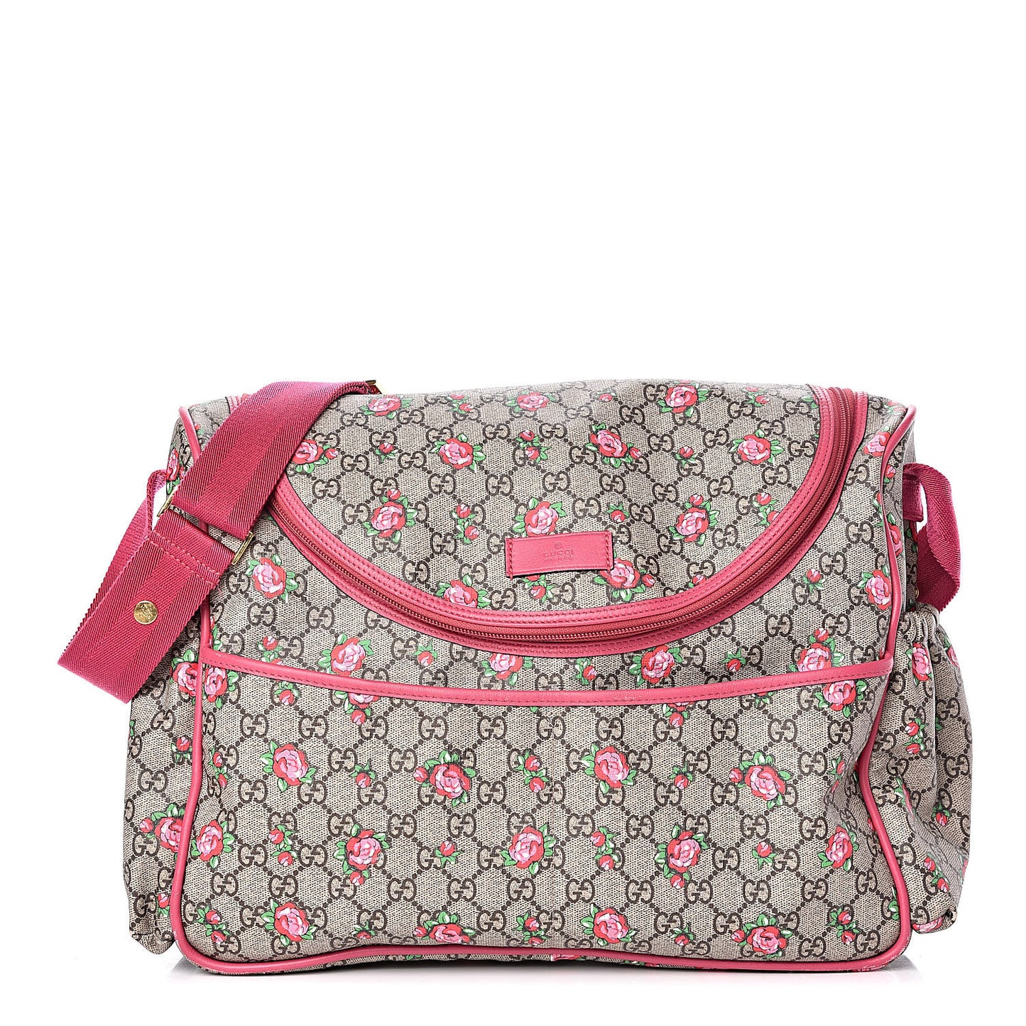 GG Supreme Monogram Rose Bud Diaper Bag Pink