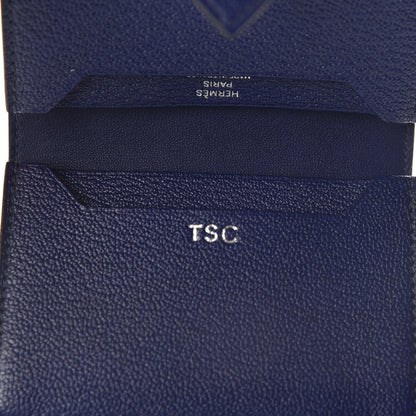 Hermes Chevre Mysore Bearn Card Holder Wallet Bleu Encre 6 of 8