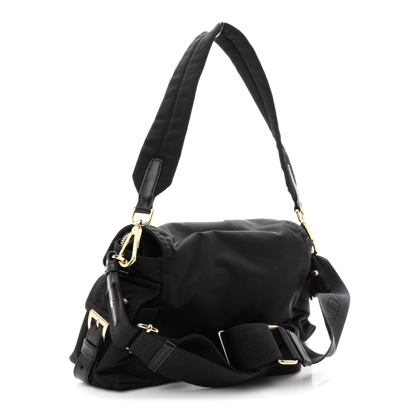 Re-Nylon Medium Explore Shoulder Bag Black
