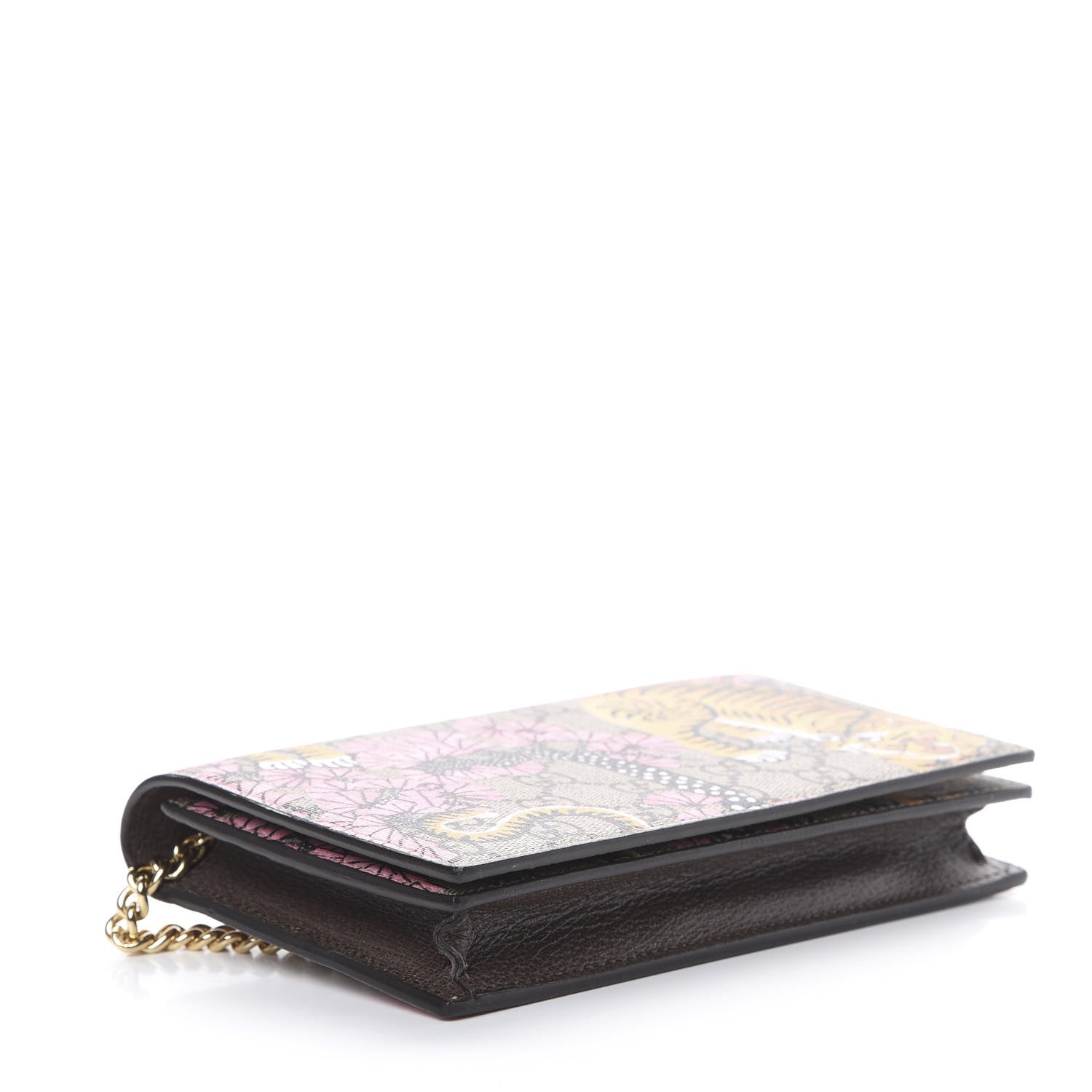 Gucci GG Supreme Monogram Bengal Chain Wallet Beige Pink 3 of 9