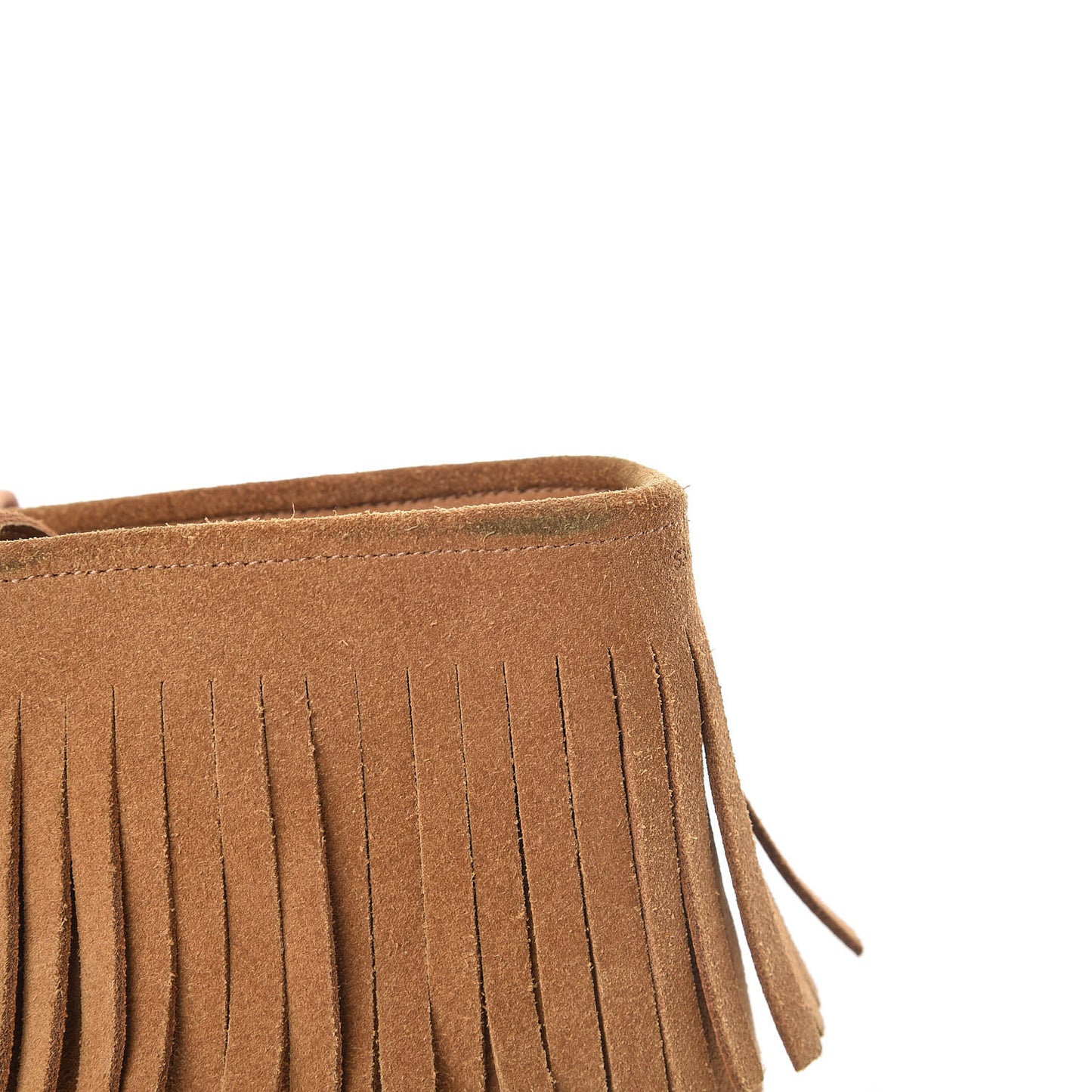 Suede Mens Fringe Moccasin Bootie 38.5 Brown