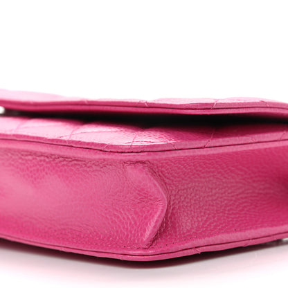 Chanel Caviar Quilted Wallet on Chain WOC Fuchsia 10 of 13