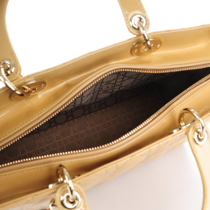 Christian Dior Patent Cannage Large Lady Dior Beige 5 of 7