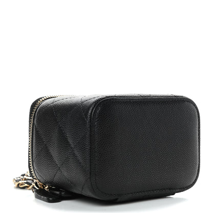 Chanel Caviar Quilted Mini Vanity Case With Chain Black 3 of 4