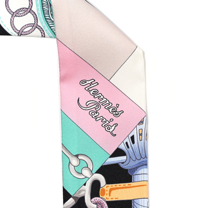 Hermes Silk Cliquetis Twilly Black Rose Menthol 2 of 7