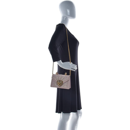 Dolce & Gabbana Moire Pearl Embellished Small Devotion Top Handle Bag Pink 2 of 17