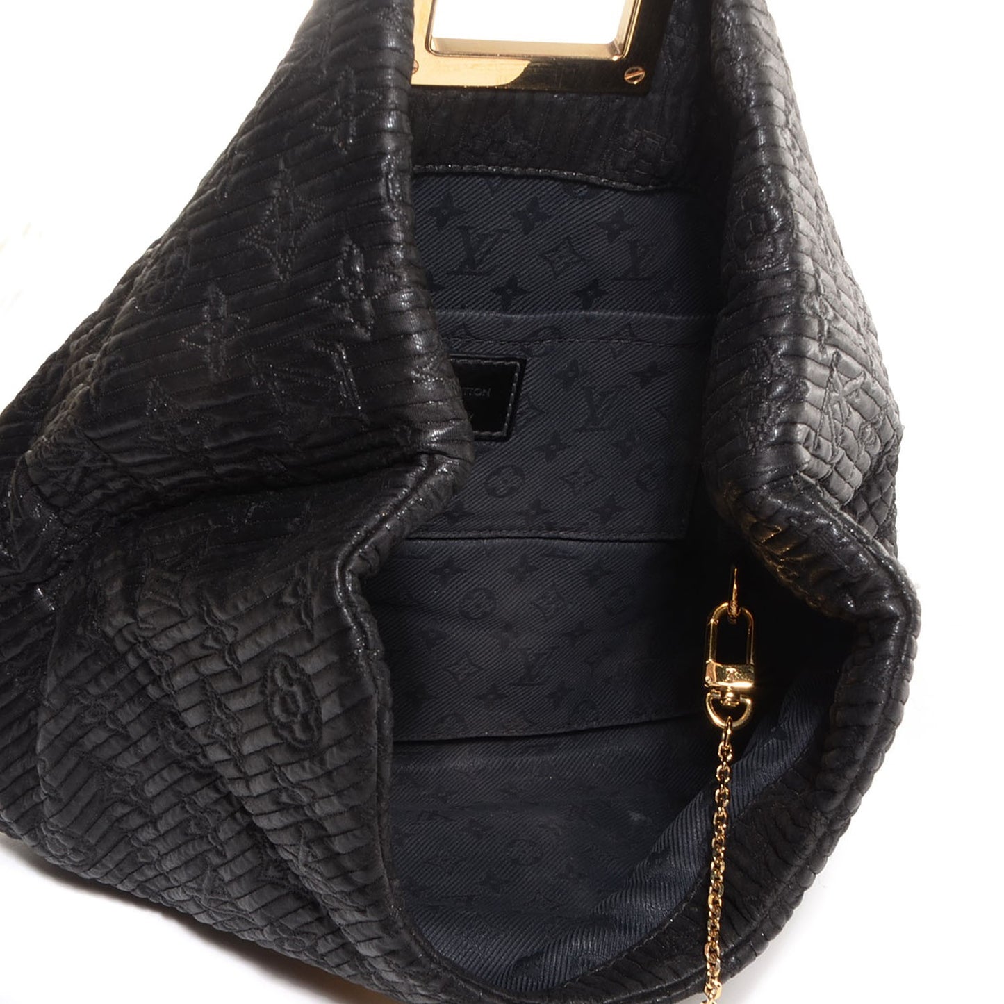 Calfskin Quilted Monogram Altair Clutch Black
