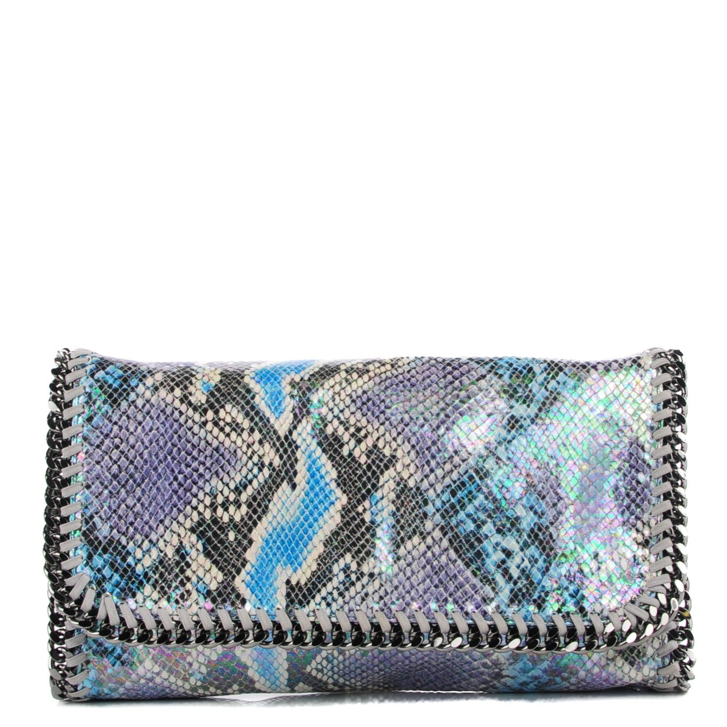 Stella McCartney Python Oleografic Falabella Clutch Navy 1 of 8