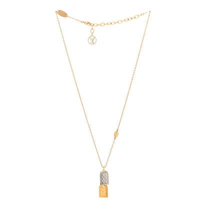 Louis Vuitton Nanogram Name Tag Necklace Gold 3 of 7