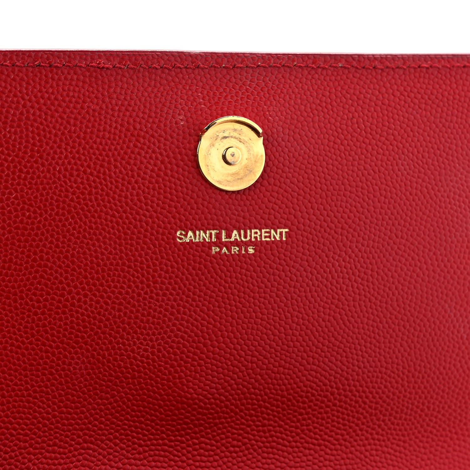 Saint Laurent Grain De Poudre Small Monogram Kate Satchel Red 7 of 9