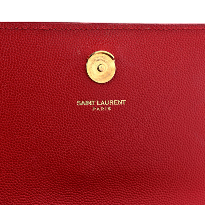 Saint Laurent Grain De Poudre Small Monogram Kate Satchel Red 7 of 9