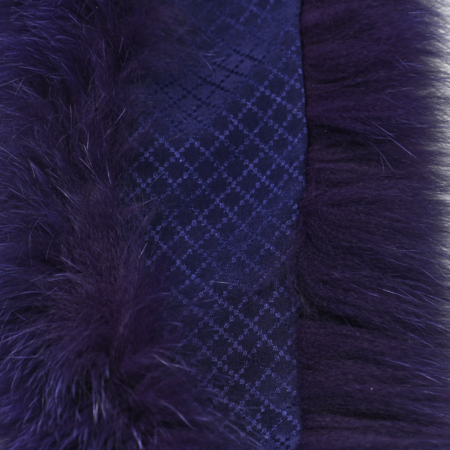 Gucci Silk Fox Fur Panel Scarf Purple 4 of 4