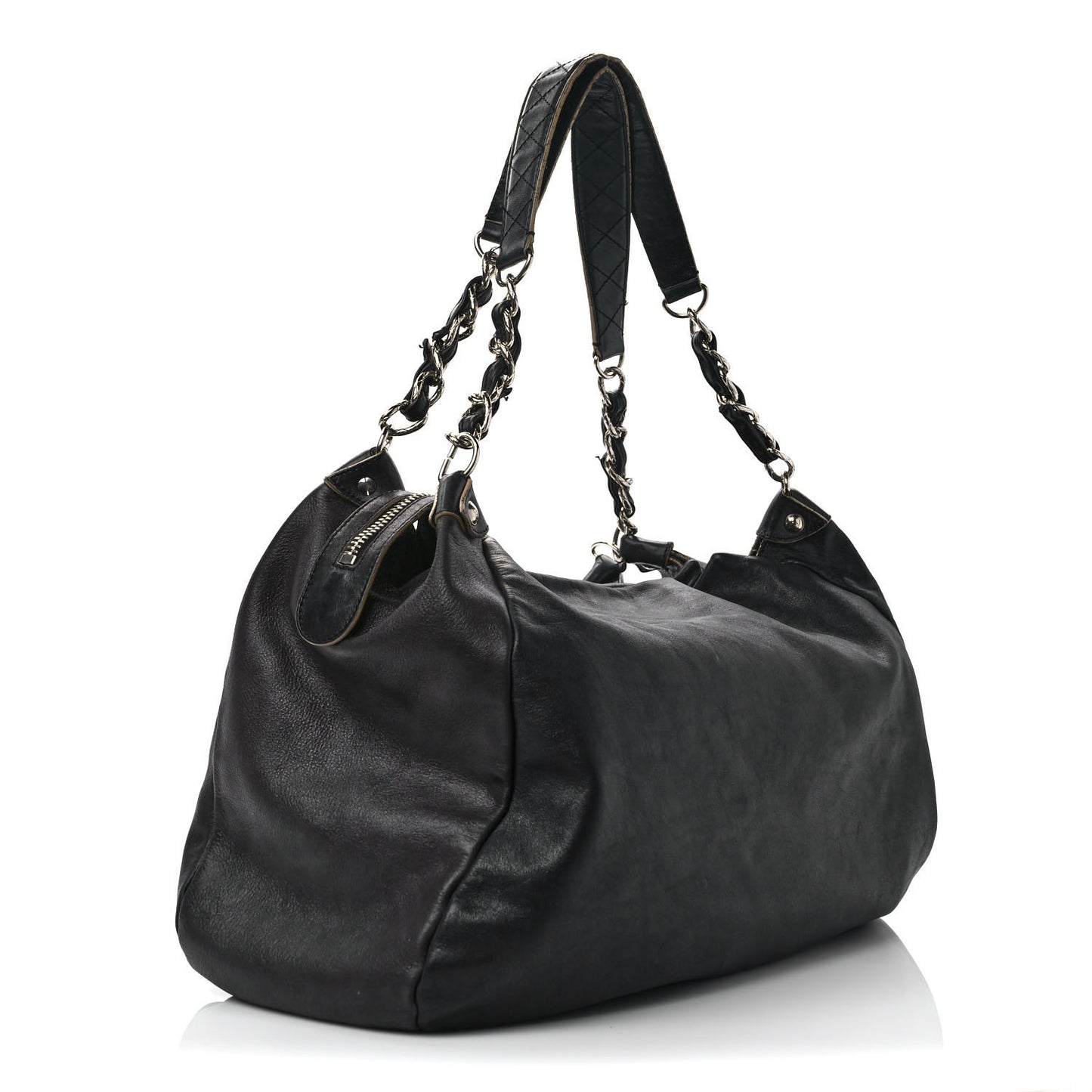 Lambskin Large Edgy Hobo Black