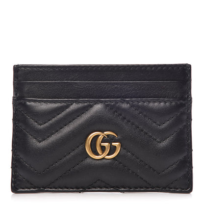 Gucci Calfskin Matelasse GG Marmont Card Holder Black 1 of 7