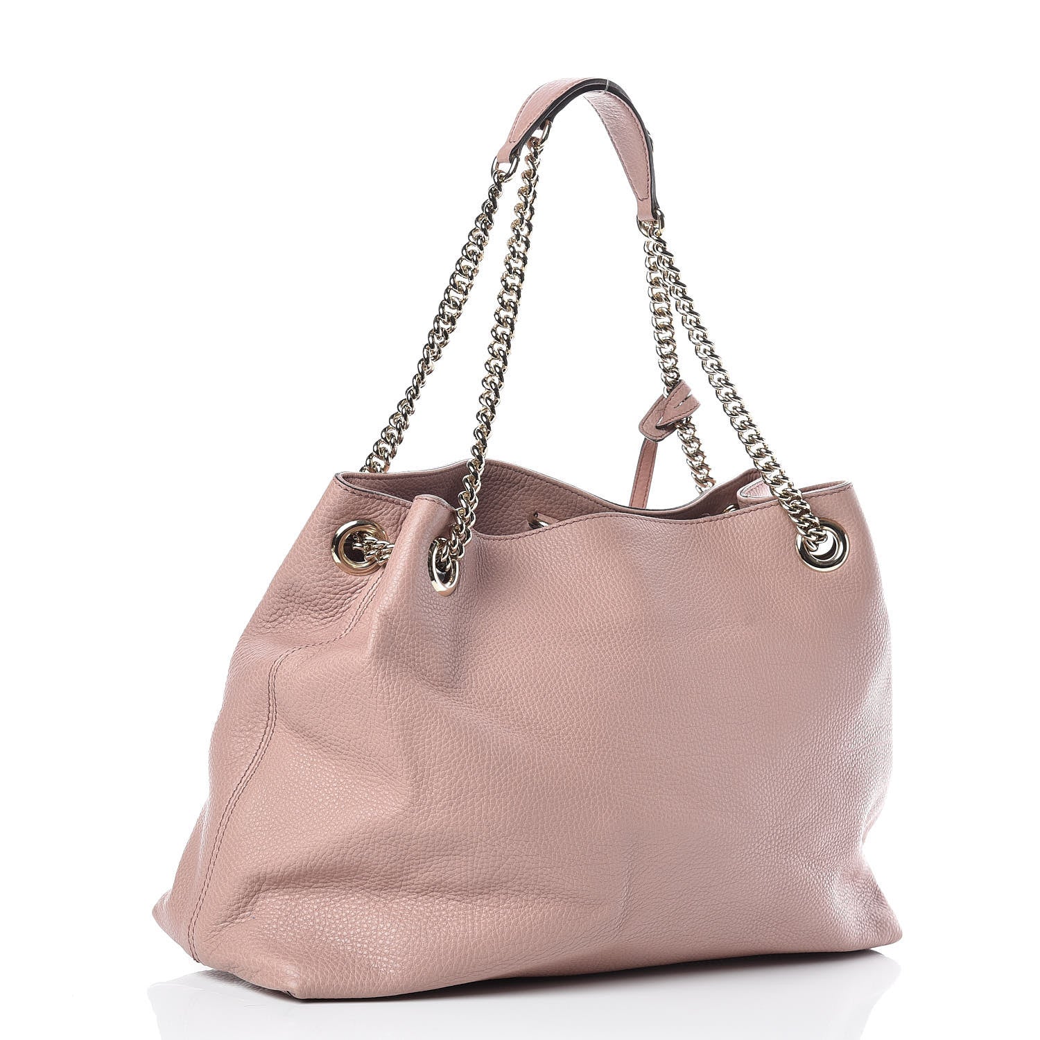Gucci Pebbled Calfskin Medium Soho Chain Shoulder Bag Dark Cipria 3 of 12