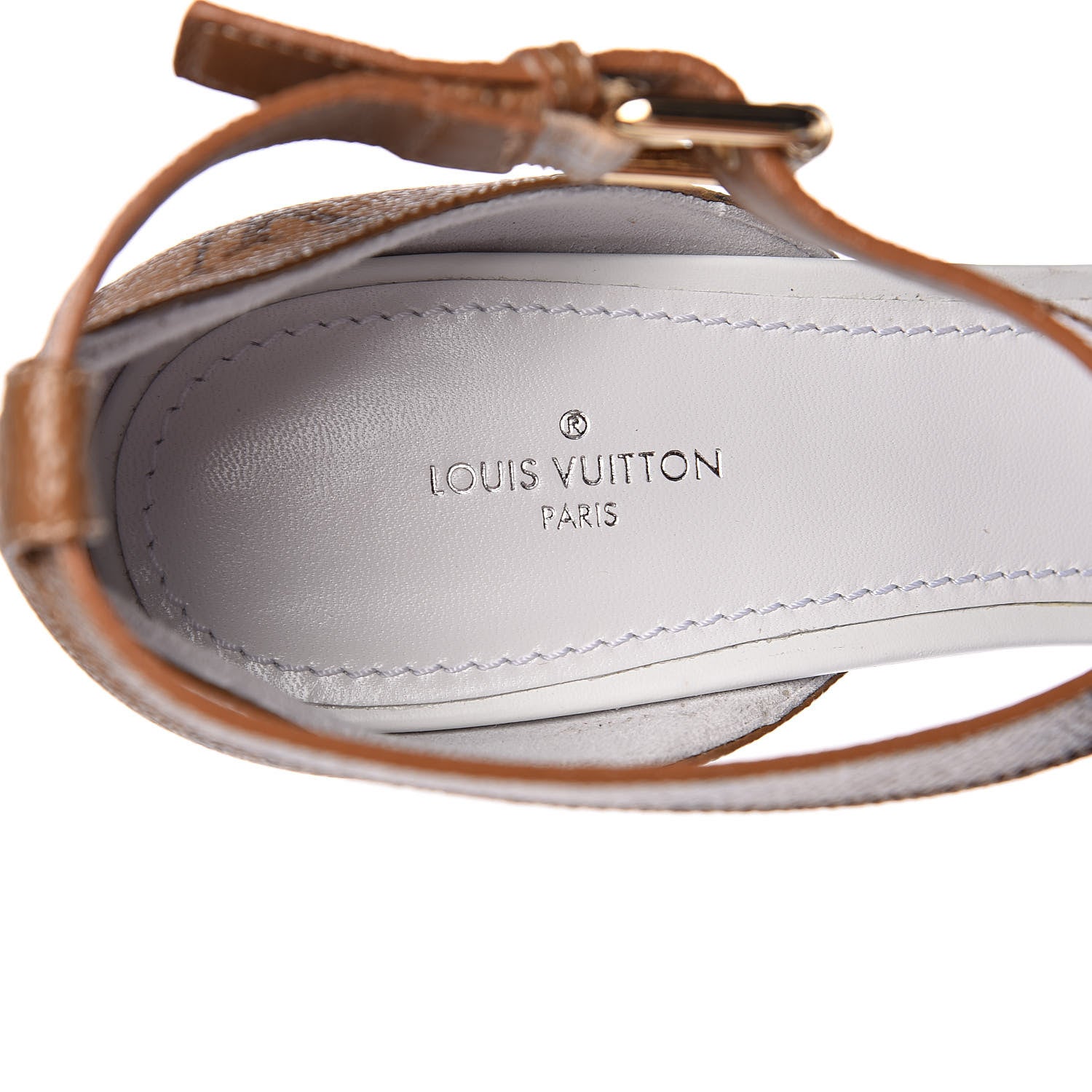 Louis Vuitton Calfskin Reverse Monogram Matchmake Cross Sandals 39 White 7 of 9
