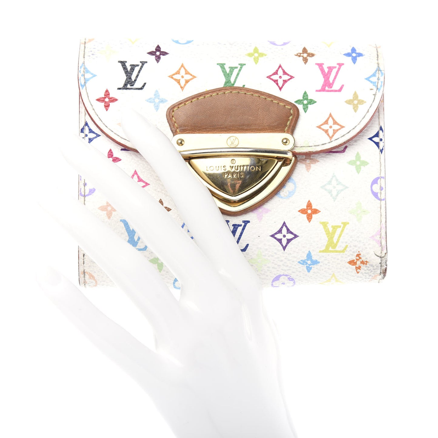 Monogram Multicolor Joey Wallet White Litchi