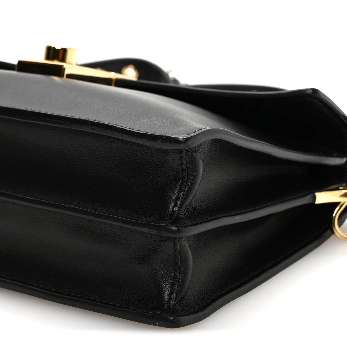 Prada Calfskin Soft Sound Charms Shoulder Bag Black 10 of 10
