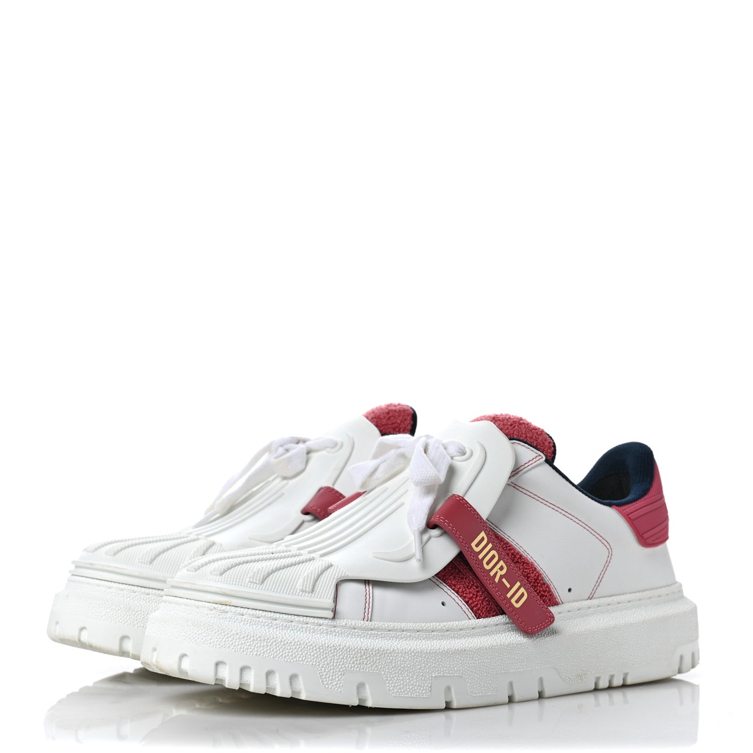 Christian Dior Suede Patent Terry Cloth Dior-ID Platform Sneakers 41 White Framboise 3 of 11