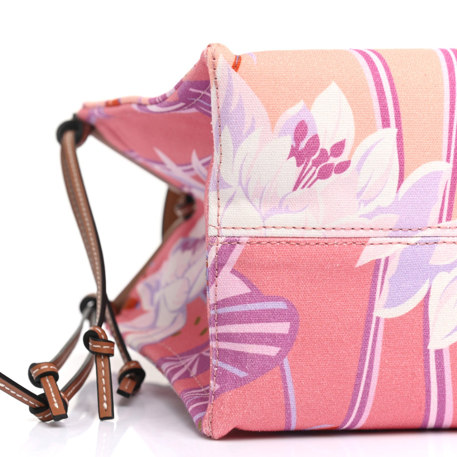 Loewe Canvas Calfskin Waterlily Print Paulas Ibiza Small Cushion Tote 8 of 12