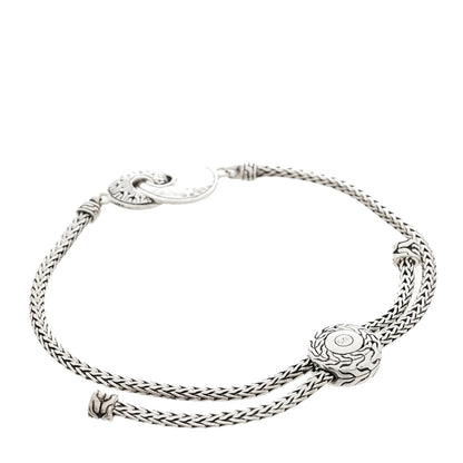John Hardy Sterling Silver Black Sapphire Black Spinel Intertwined Disc Bolo Classic Chain Bracelet 2 of 4