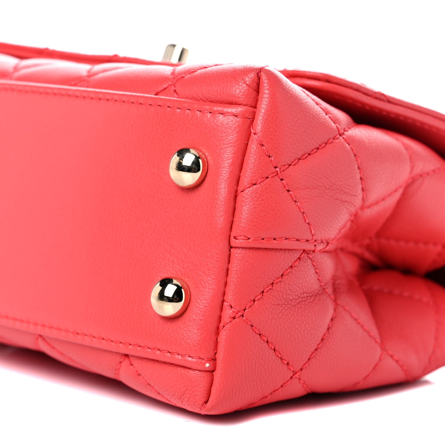 Chanel Goatskin Quilted Rainbow Extra Mini Coco Handle Flap Red 8 of 9
