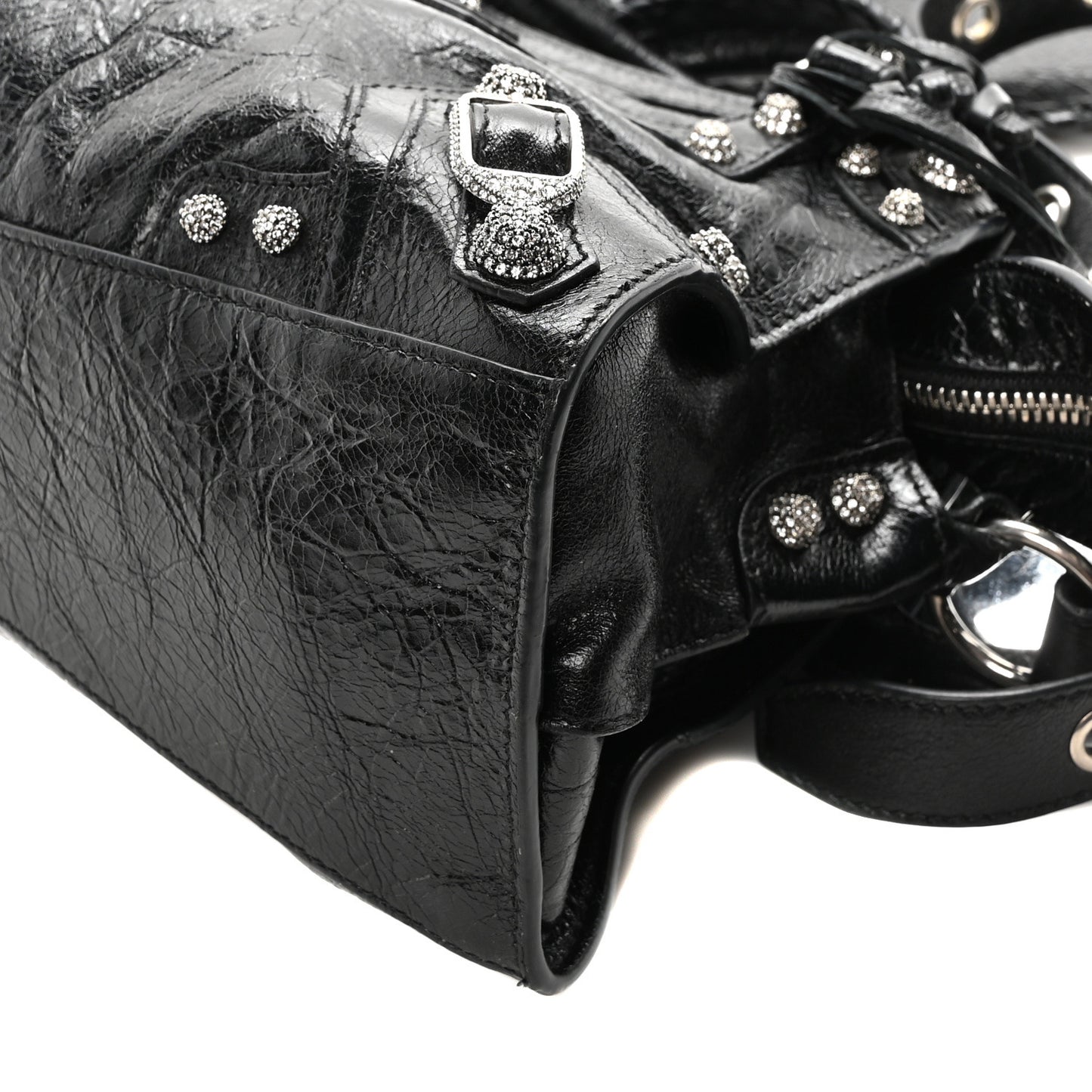 Agneau Arena Crystal Neo Cagole Handbag XS Black
