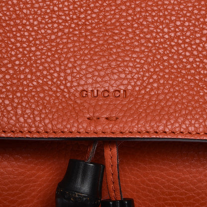 Gucci Cellarius Calfskin Medium Bamboo Daily Flap Shoulder Bag New Dark Orange 7 of 9