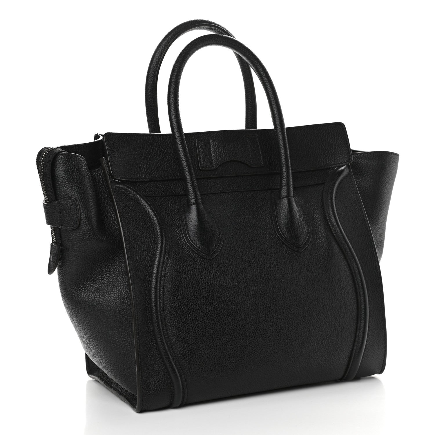 Celine Drummed Calfskin Mini Luggage Black 3 of 8
