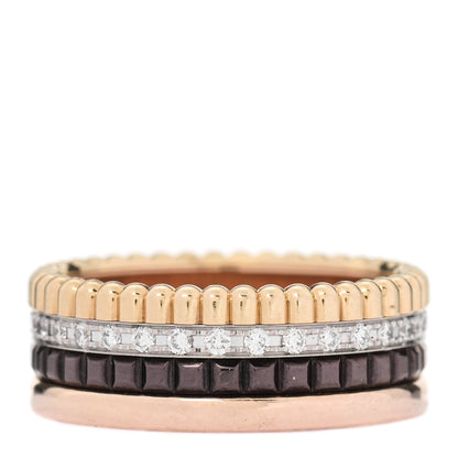 Boucheron 18K Pink Yellow White Gold PVD Diamond Small Quatre Classique Ring 49 5 1 of 6