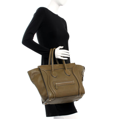 Celine Drummed Calfskin Mini Luggage Jungle 2 of 17