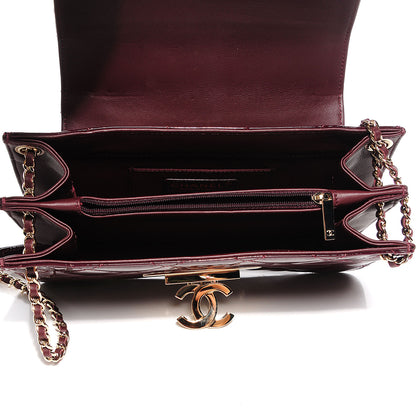 Chanel Patent Quilted Golden Class Wallet on Chain WOC Burgundy 9 of 9