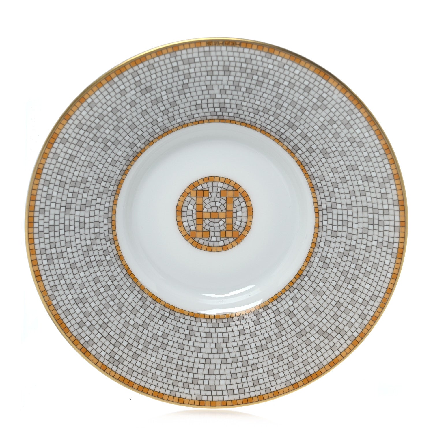 Hermes Porcelain Mosaique Au 24 Gold Coffee Cup and Saucer 7 of 12